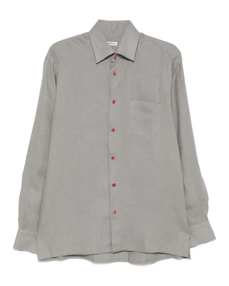 Kiton Hemd mit Tasche - Grau Grau