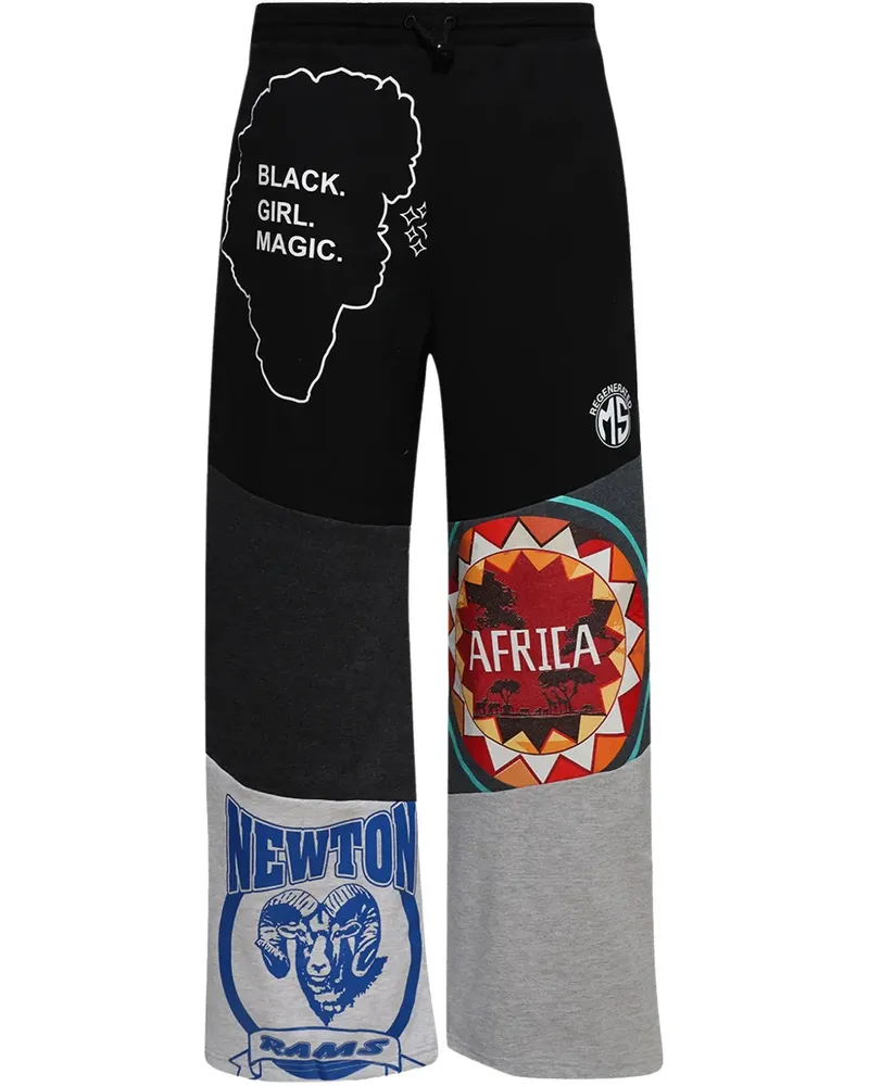 Marine Serre Jogginghose mit grafischem Print - Schwarz Schwarz