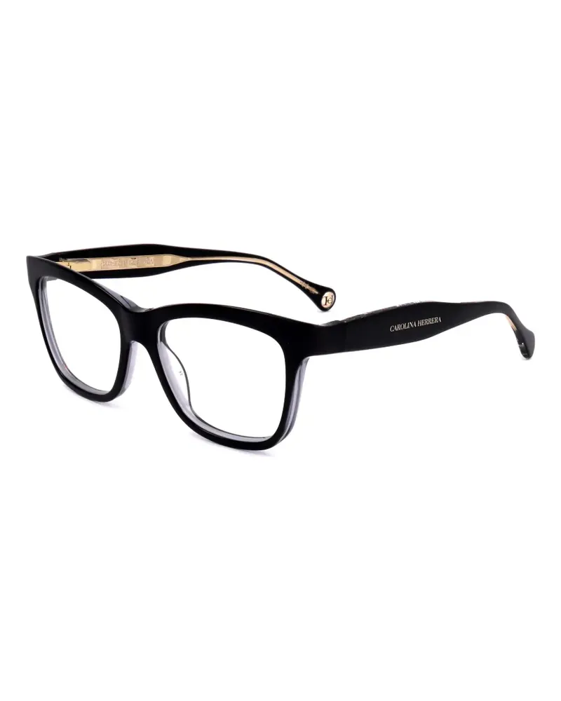 Carolina Herrera New York Eckige Brille mit Logo-Print - Schwarz Schwarz