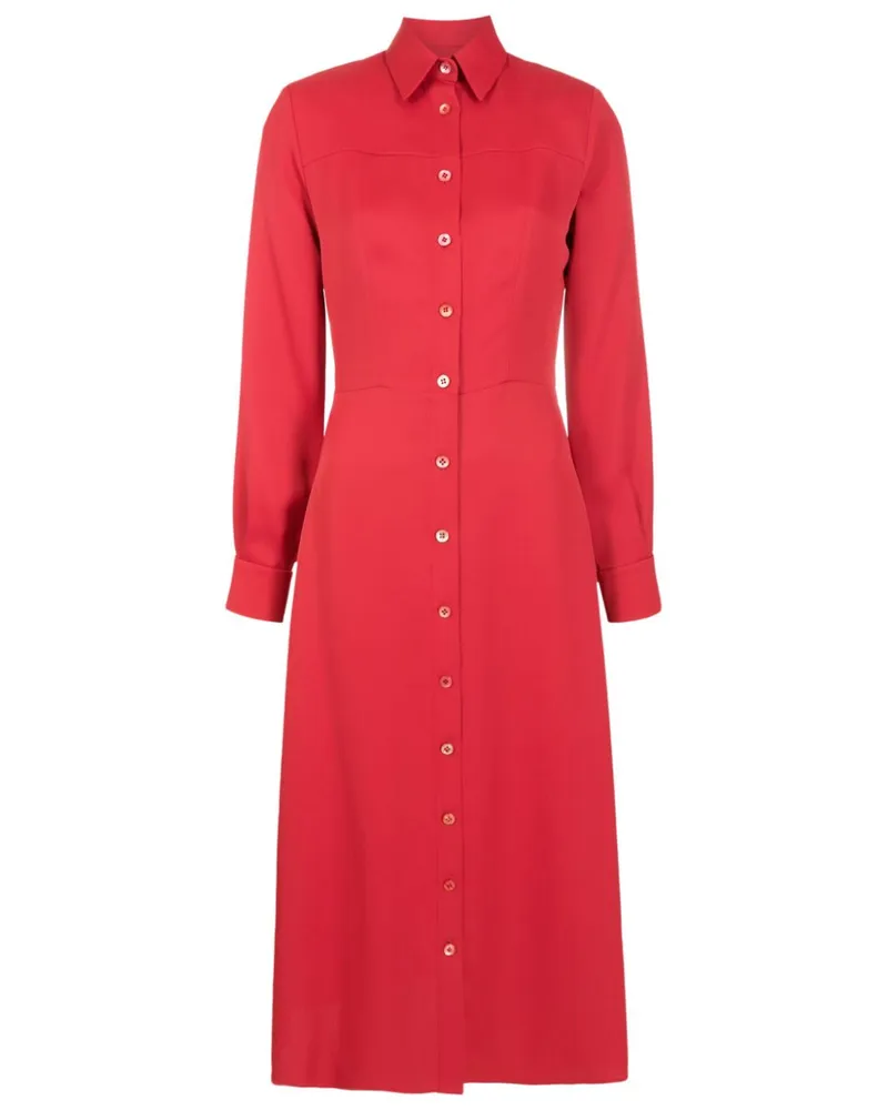 Gloria Coelho Midikleid mit langen Ärmeln - Rot Rot