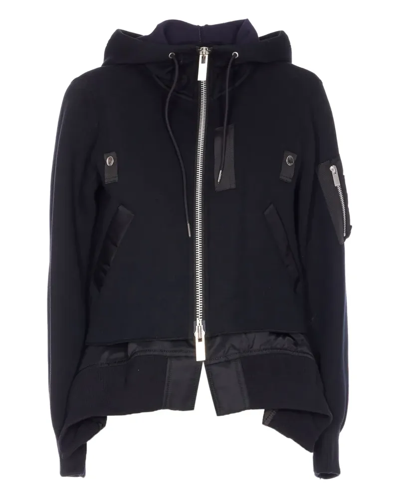 Sacai Kapuzenjacke mit Reißverschluss - Schwarz Schwarz