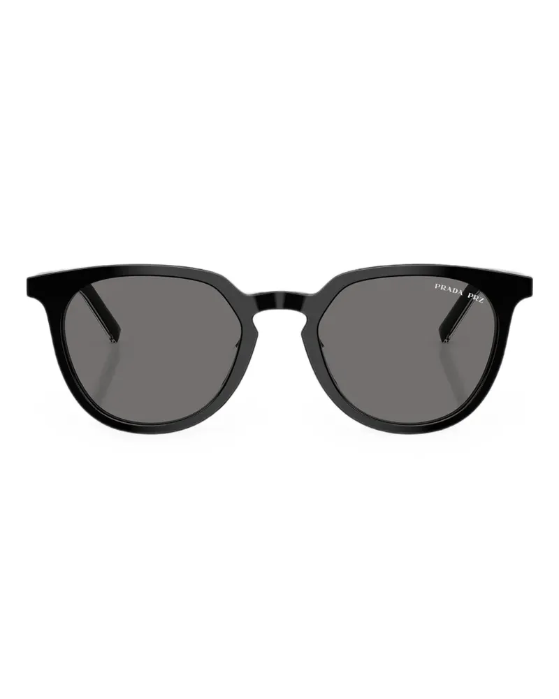 Prada Sonnenbrille mit rundem Gestell - Schwarz Schwarz