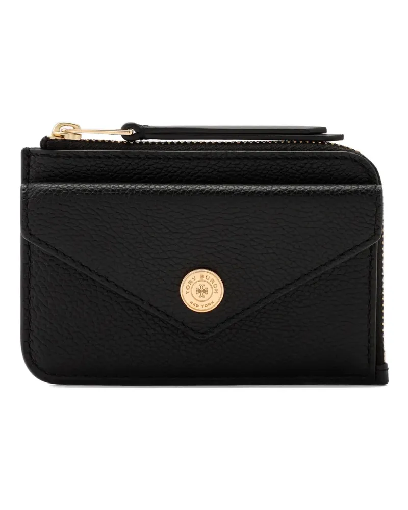 Tory Burch monogram envelope-zip wallet - Schwarz Schwarz