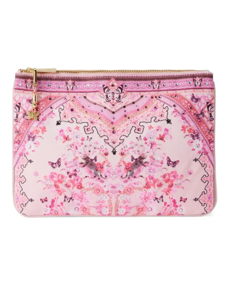 Camilla Kleine Canvas-Clutch - Rosa Rosa