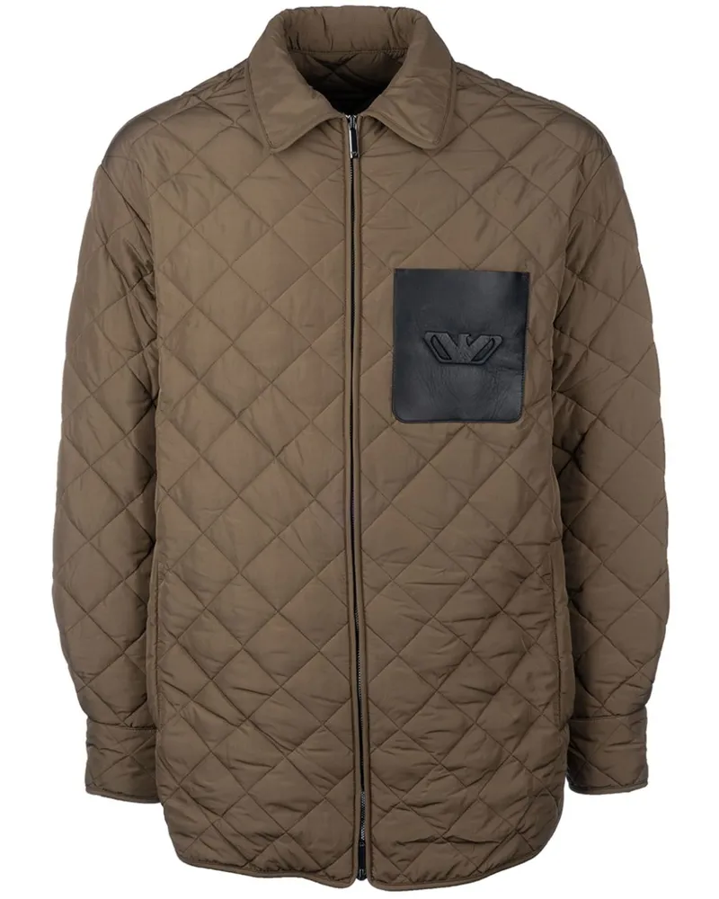 Emporio Armani Gesteppte Jacke mit Logo-Prägung - Braun Braun