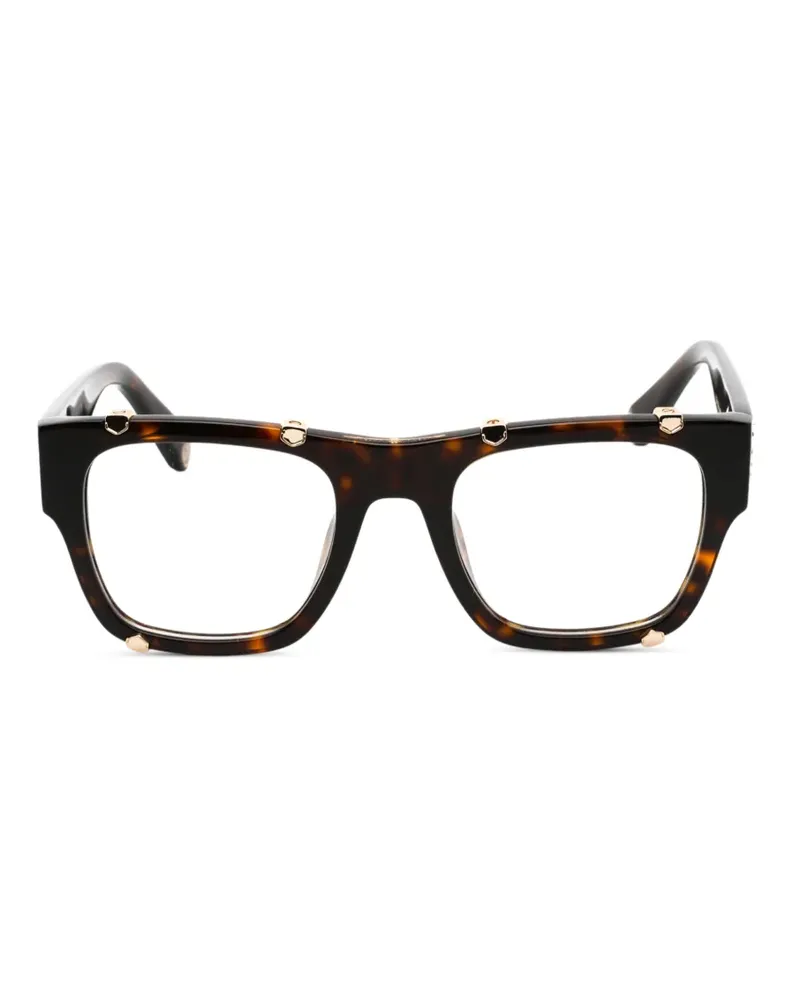 Philipp Plein Eckige Brille mit Schildpattmuster - Braun Braun