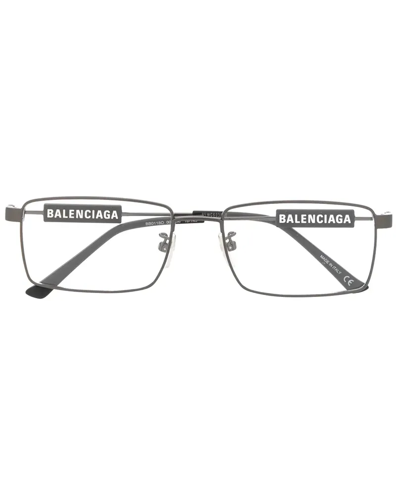 Balenciaga Eckige Brille mit Logo - Schwarz Schwarz