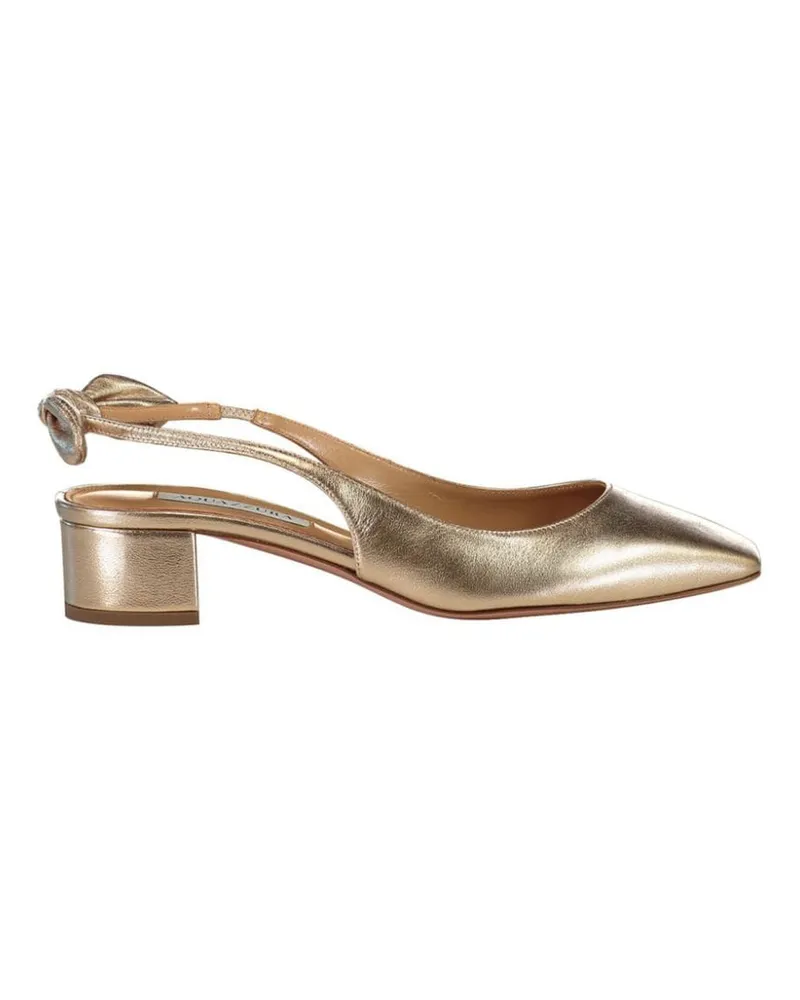 Aquazzura Very Bow Tie Slingback-Pumps 35mm - Gold Gold