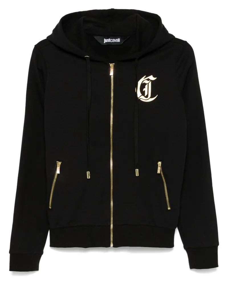 Just Cavalli Hoodie mit Logo-Print - Schwarz Schwarz