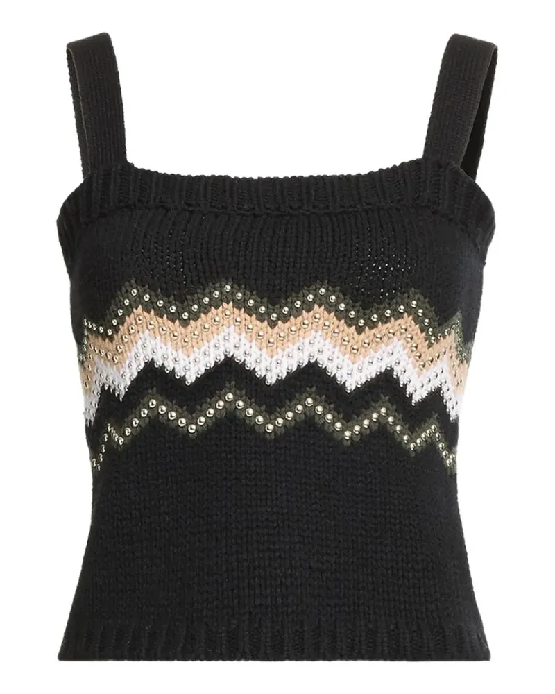 Elie Saab Gestricktes Oberteil mit Nieten - Schwarz Schwarz