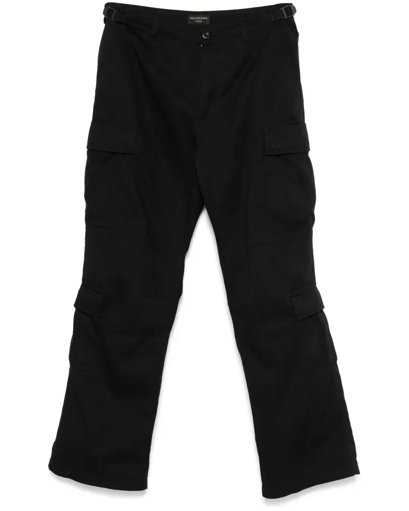 Balenciaga Cargohose mit Logo-Stickerei - Schwarz Schwarz