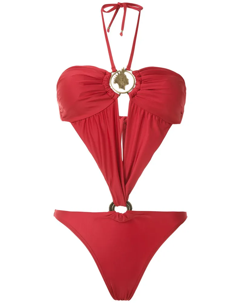 Amir Slama Neckholder-Badeanzug - Rot Rot