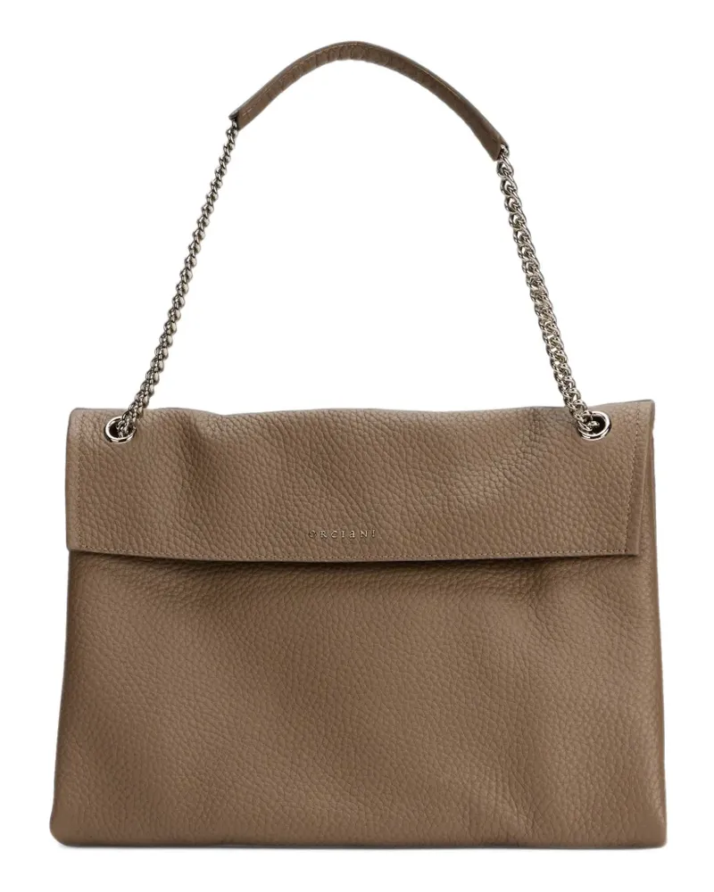 Orciani midi Venus soft grained leather shoulder bag - Nude Nude