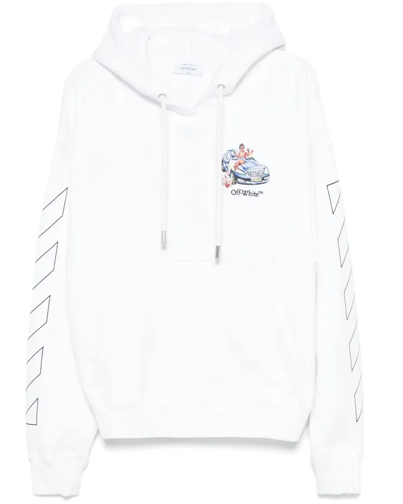 OFF-WHITE Hoodie mit Logo-Stickerei - Weiß Weiß