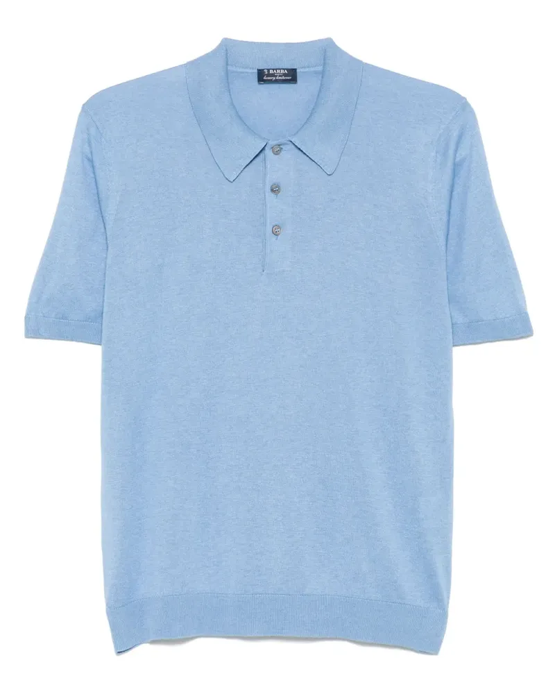 BARBA Poloshirt aus Seide - Blau Blau