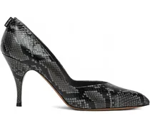 Stiletto-Pumps aus Schlangenleder 85mm - Grau