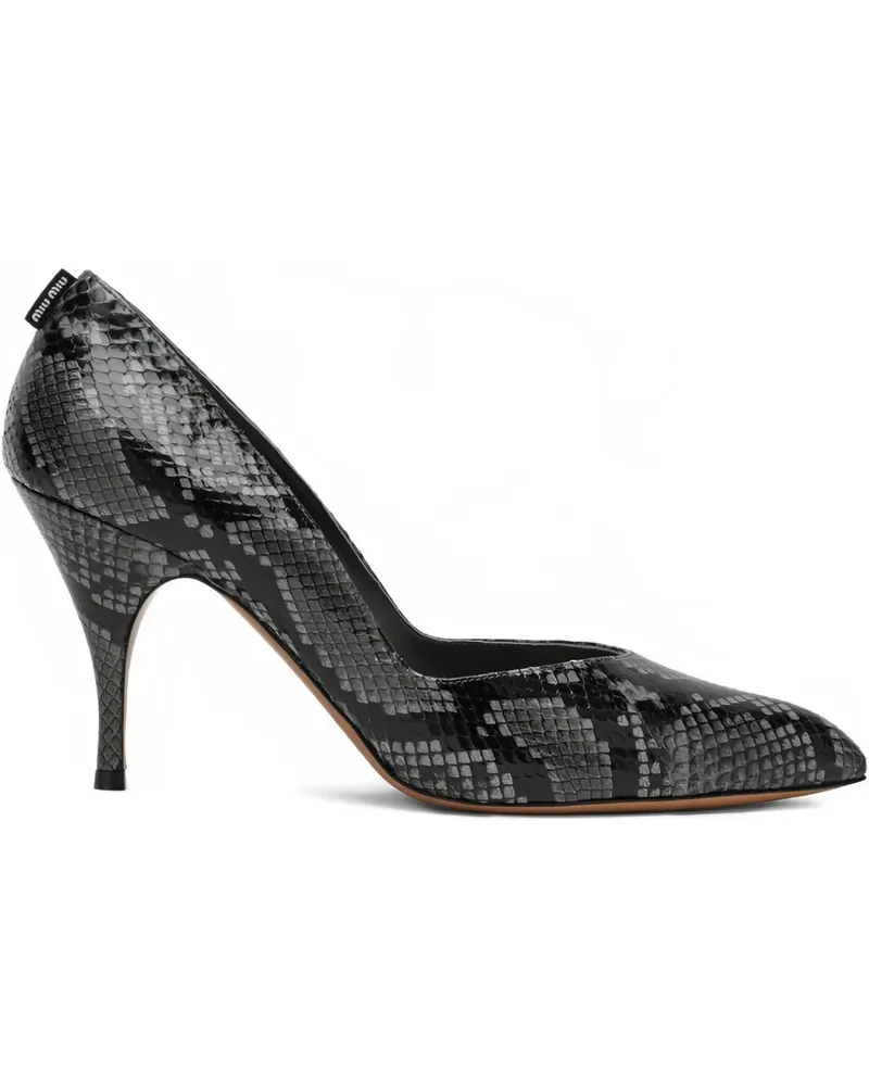 Miu Miu 85mm snakeskin stiletto pumps - Grau Grau