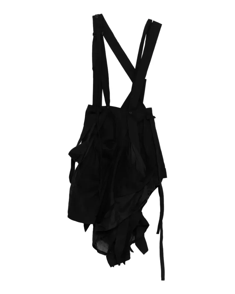 Yohji Yamamoto patchwork-design suspender skirt - Schwarz Schwarz