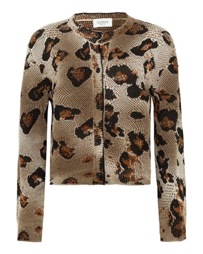 Laneus leopard-pattern cardigan - Nude Nude