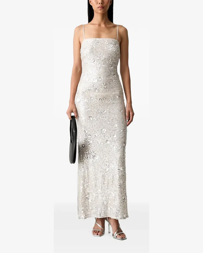 Bardot Sinclaire sequin-embellished floral-motif maxi dress - Silber Silber
