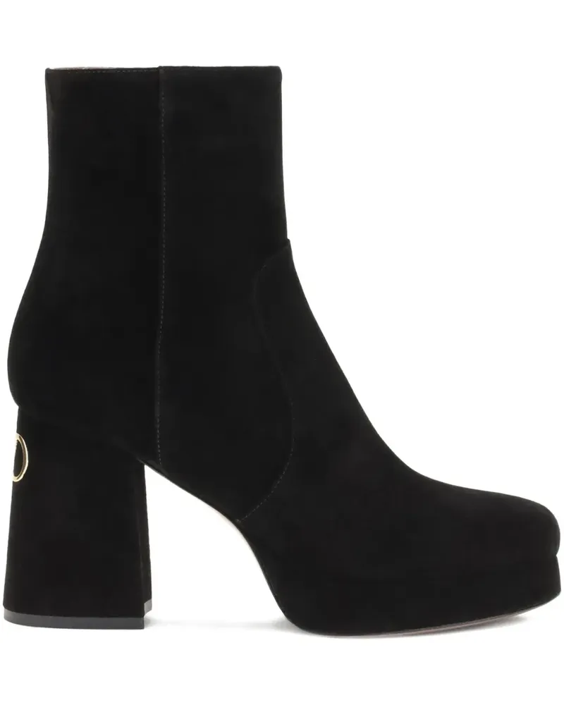 Valentino Garavani 95mm platform logo heel bootie - Schwarz Schwarz