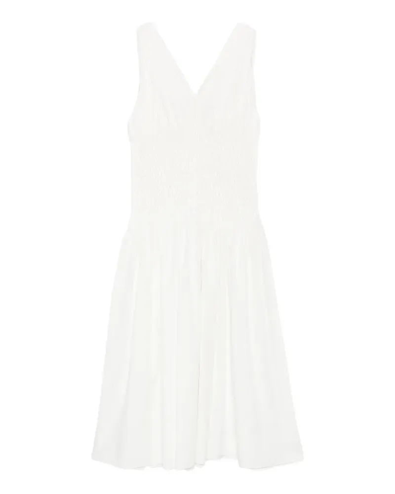 KHAITE Nola Maxikleid mit gesmokter Taille - Weiß Weiß