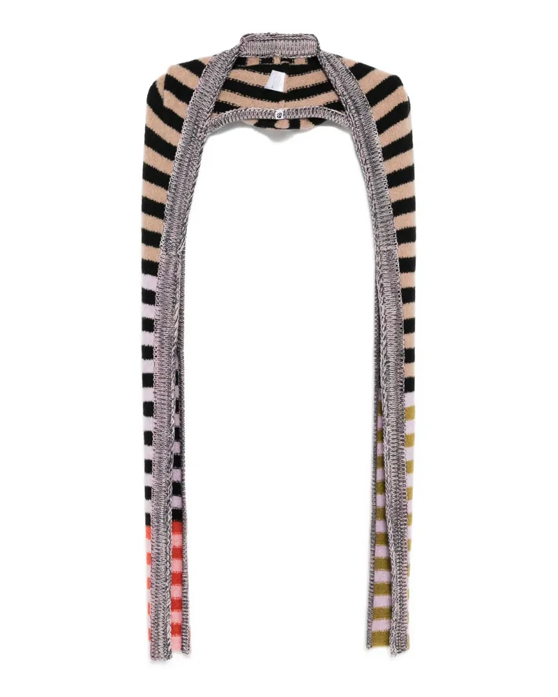 YANYAN KNITS striped scarf - Nude Nude