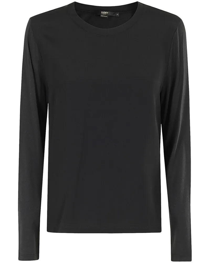 Seventy Klassisches Langarmshirt - Schwarz Schwarz