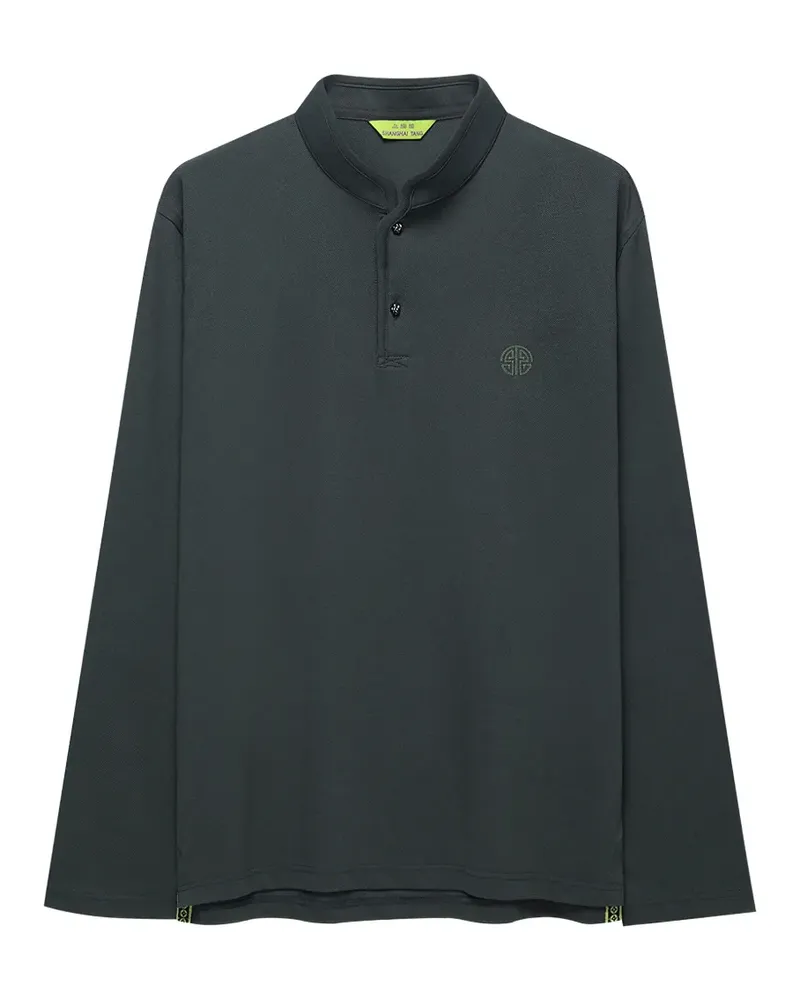 Shanghai Tang Shou long-sleeve polo shirt - Grün Grün