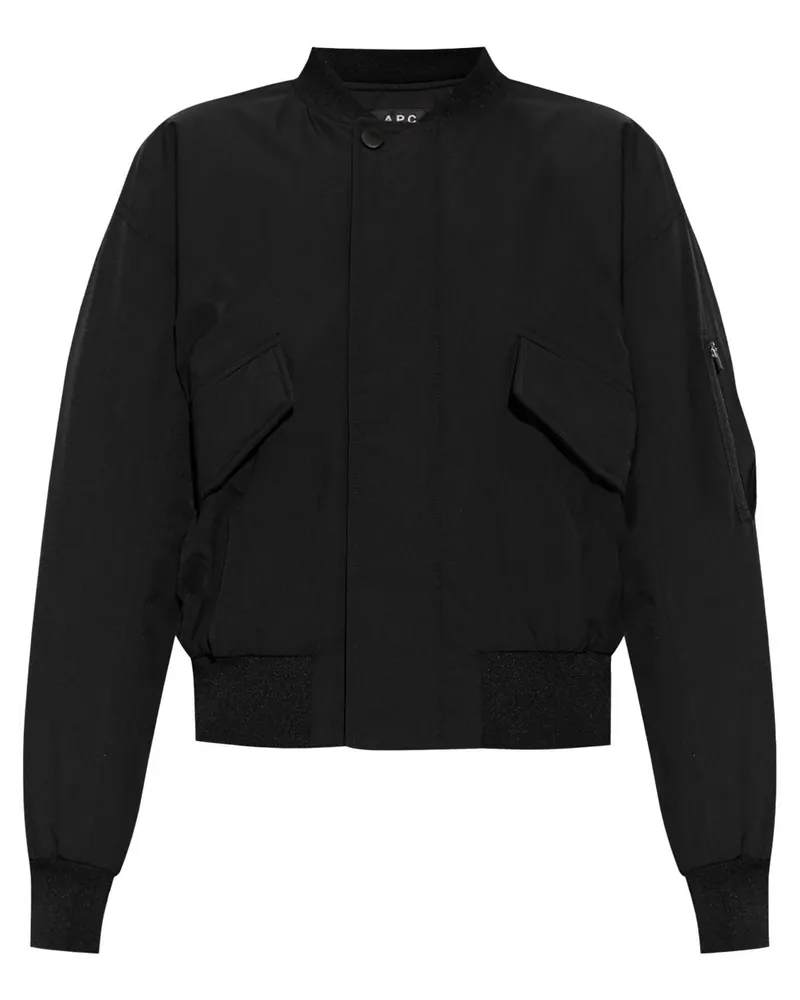 A.P.C. Bomberjacke mit Bubikragen Schwarz