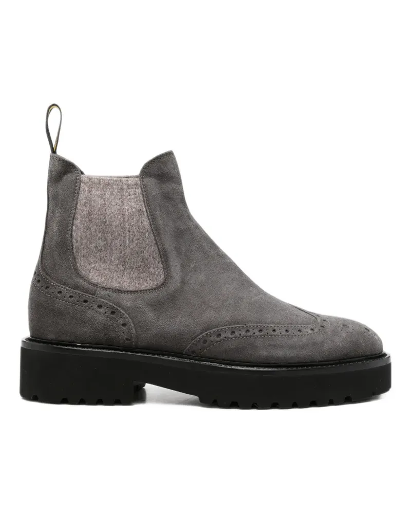 Doucal´s brogue-detail suede ankle boots - Grau Grau