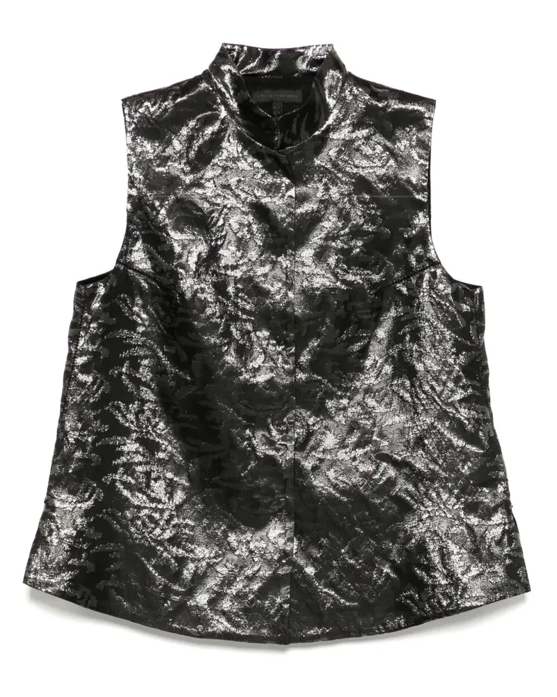 SHIATZY CHEN Top aus Jacquard mit Mandarinkragen - Schwarz Schwarz