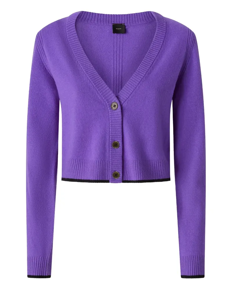 Pinko Cropped-Cardigan mit V-Ausschnitt - Violett Violett