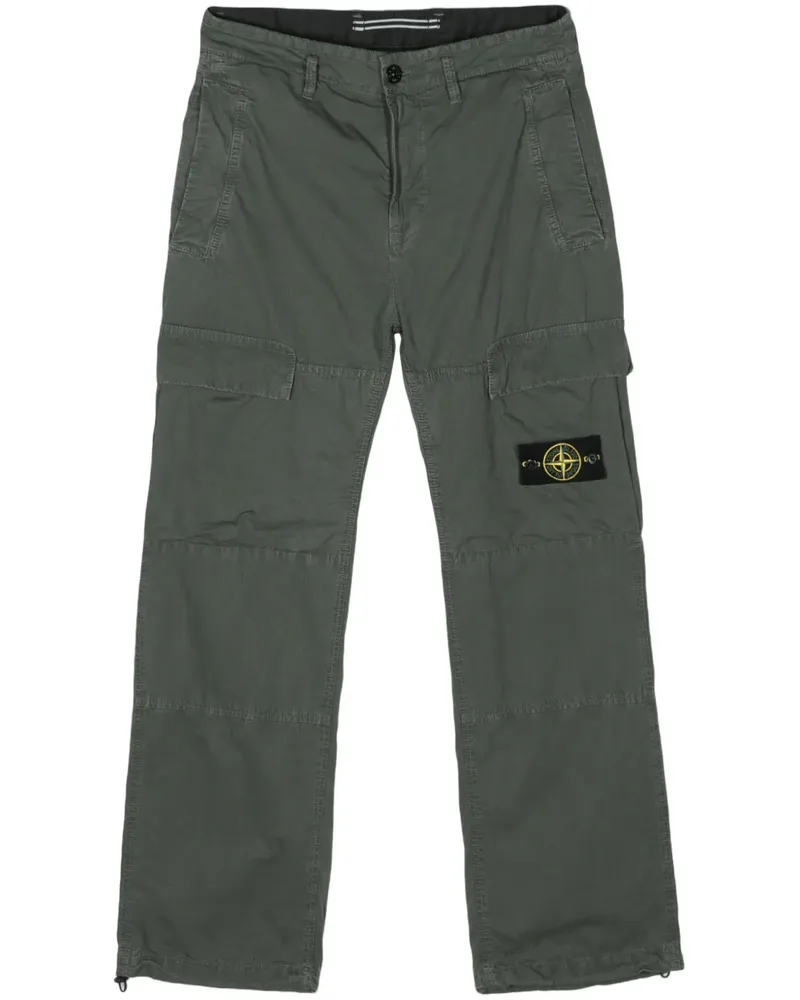Stone Island Gerade Hose mit Kompass-Patch - Grün Grün
