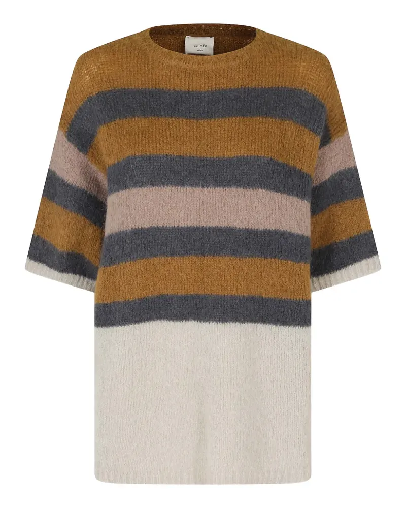 ALYSI Kurzärmeliger Pullover - Braun Braun