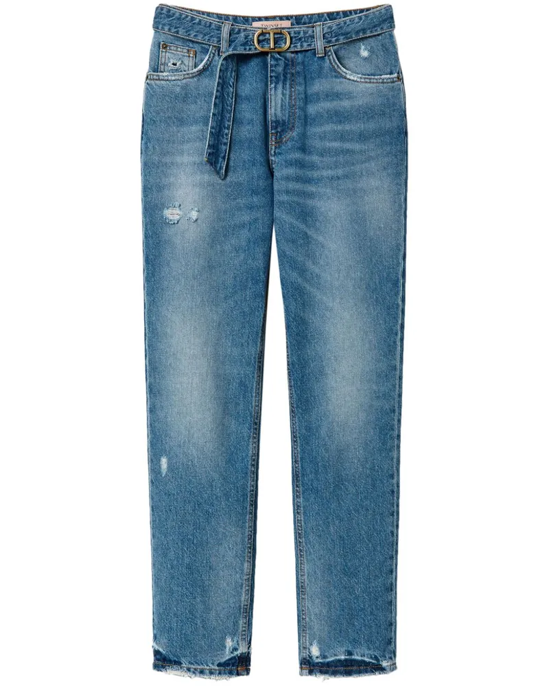 Twin-Set Jeans mit Gürtel - Blau Blau