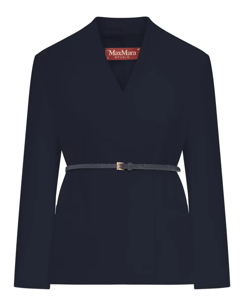 Max Mara V-neck belted jacket - Blau Blau