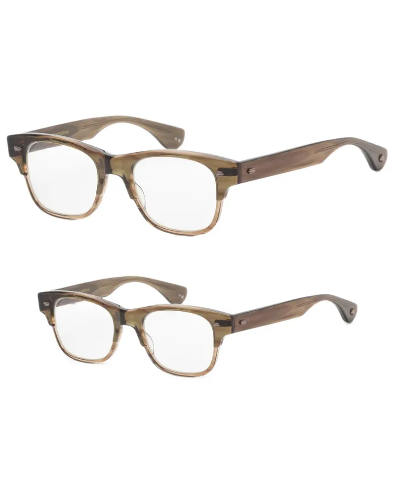 Garrett Leight Rodriguez Brille mit eckigem Gestell - Braun Braun