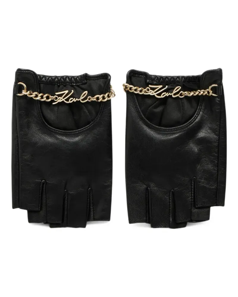Karl Lagerfeld Fingerlose K/Signature Handschuhe - Schwarz Schwarz