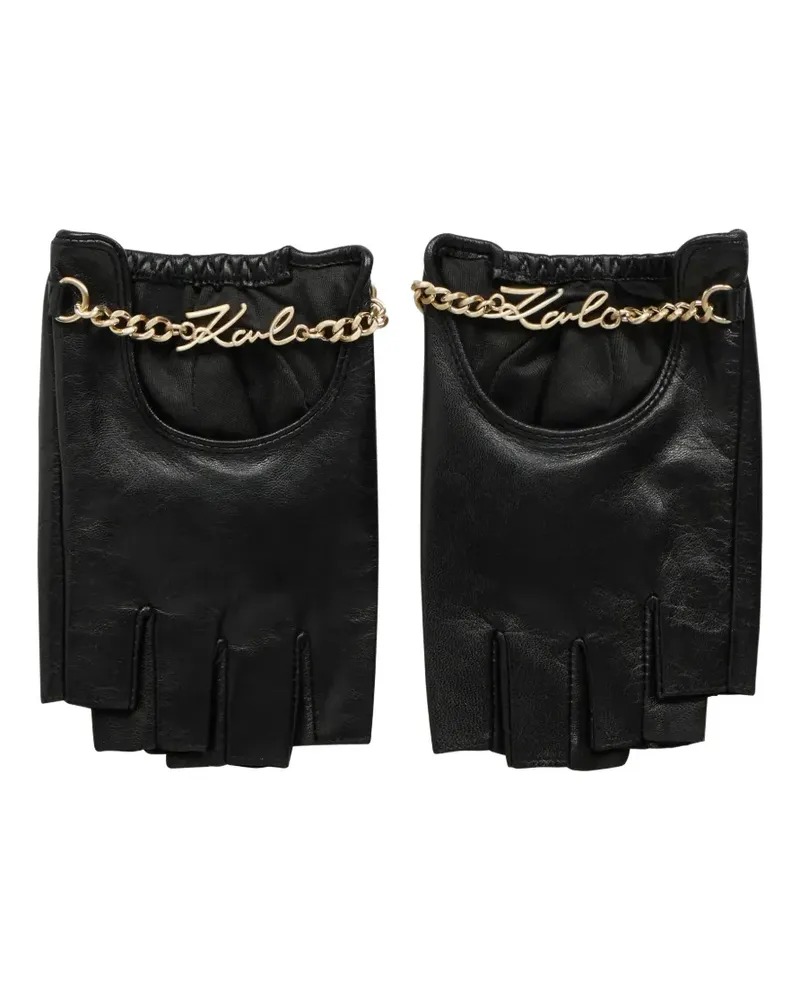 Karl Lagerfeld Fingerlose K/Signature Handschuhe - Schwarz Schwarz