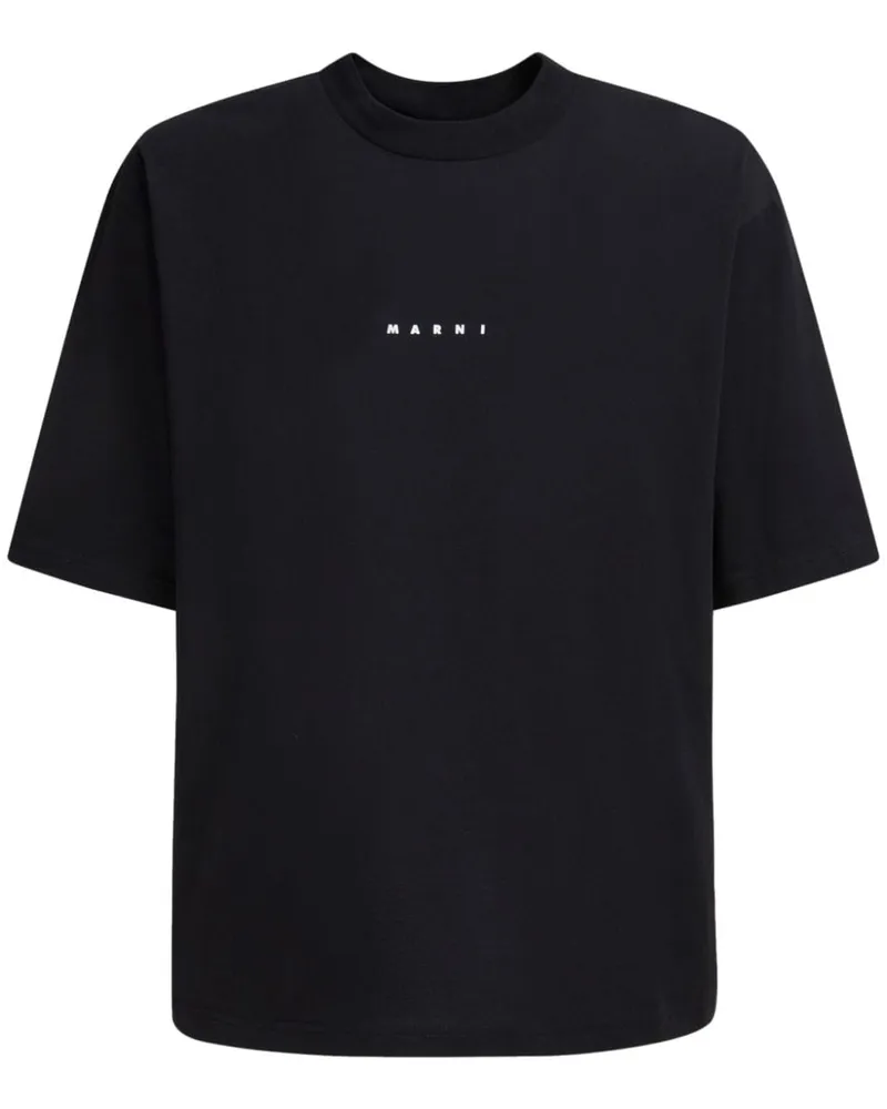 Marni T-Shirt mit Logo-Print - Schwarz Schwarz