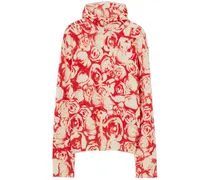 Kapuzenpullover mit Rosenmuster - Rot