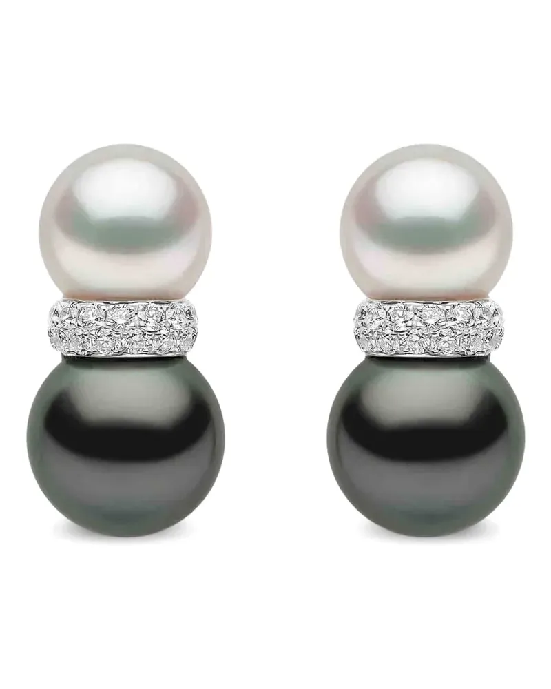 YOKO London Glitz Ohrringe mit Perlen und Diamanten - Silber Silber