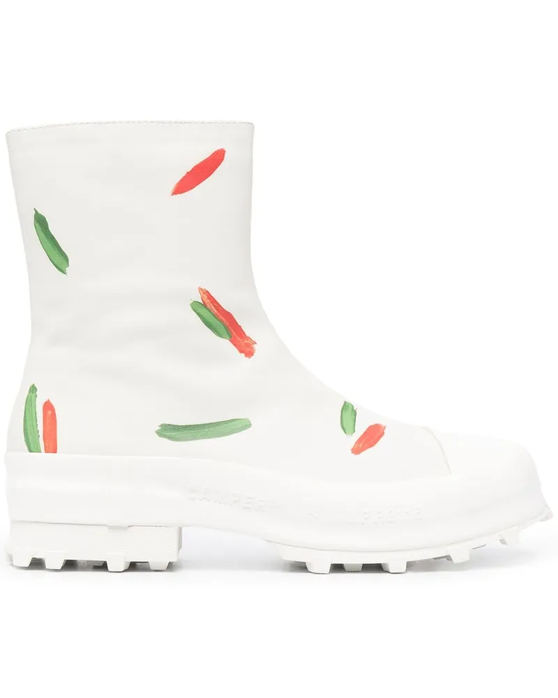 Camper Traktori Stiefel mit Pinselstrich-Print - Nude Nude