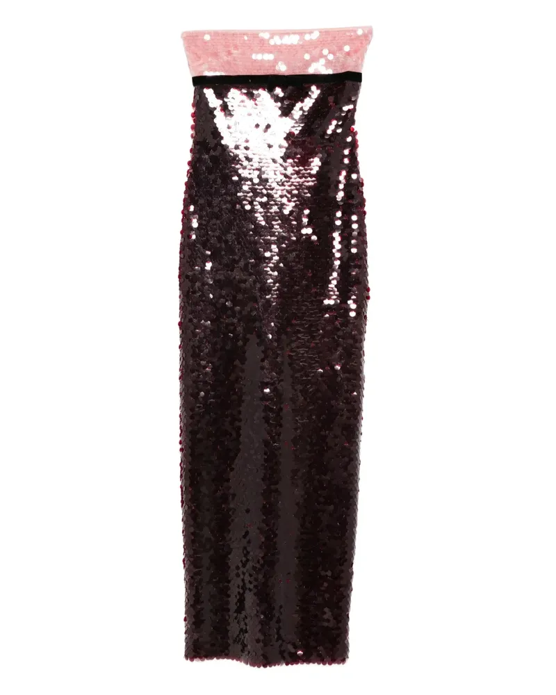 Retrofête Lirael Maxikleid mit Pailletten - Rosa Rosa