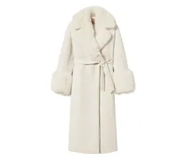 Mantel mit Fake Fur-Besatz - Nude