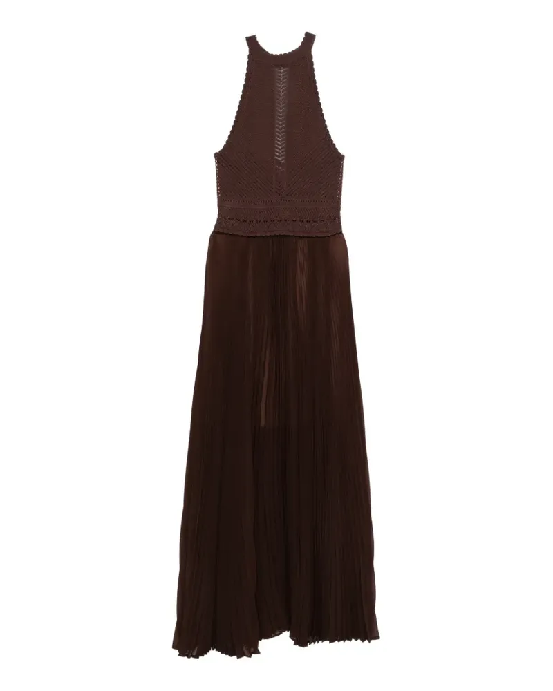 Twin-Set crochet pleated maxi dress - Braun Braun