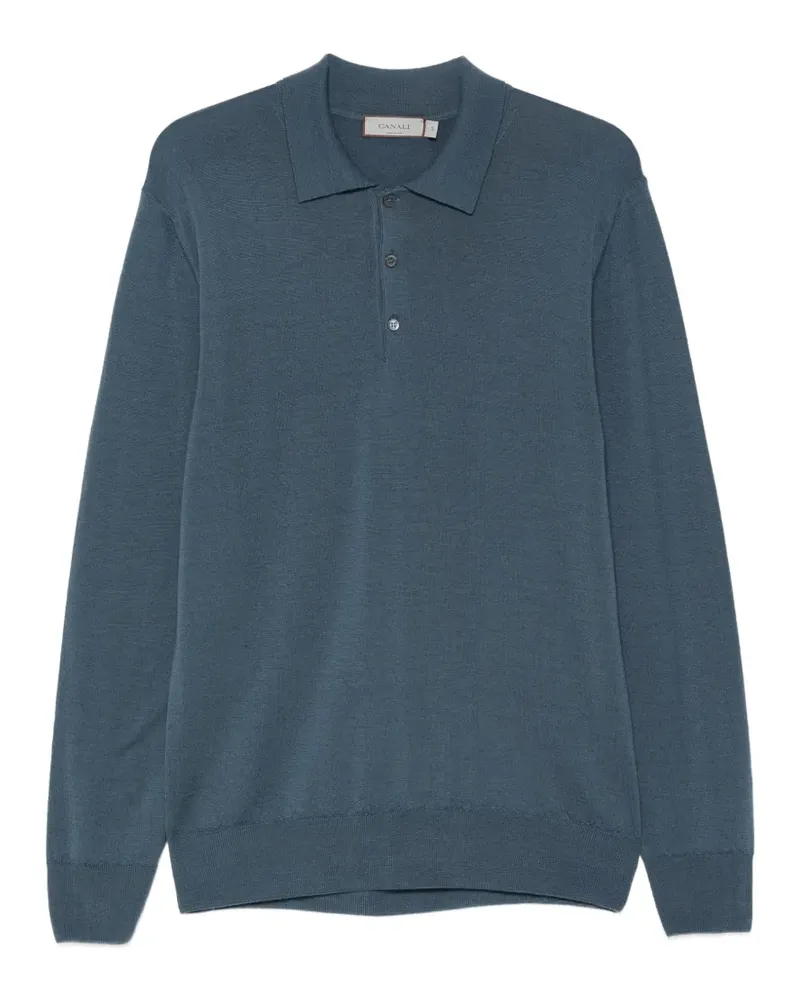 Canali Langärmeliger Pullover - Blau Blau