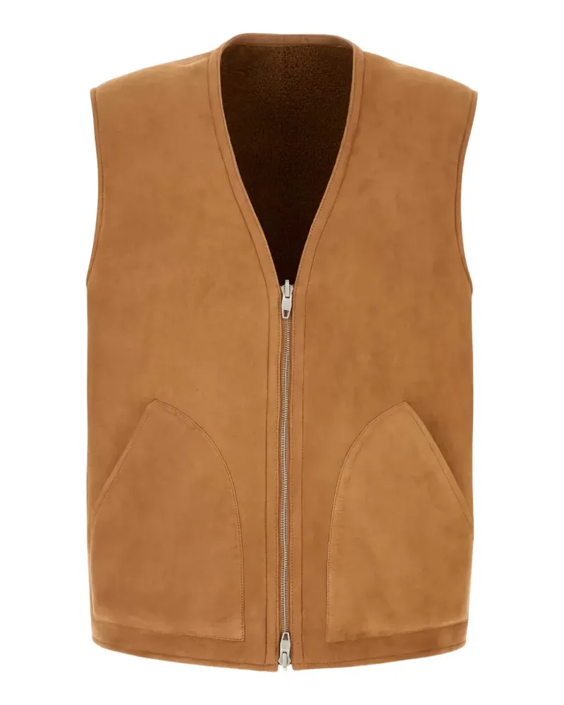 Umit Benan Bruno reversible zip-fastening gilet - Braun Braun