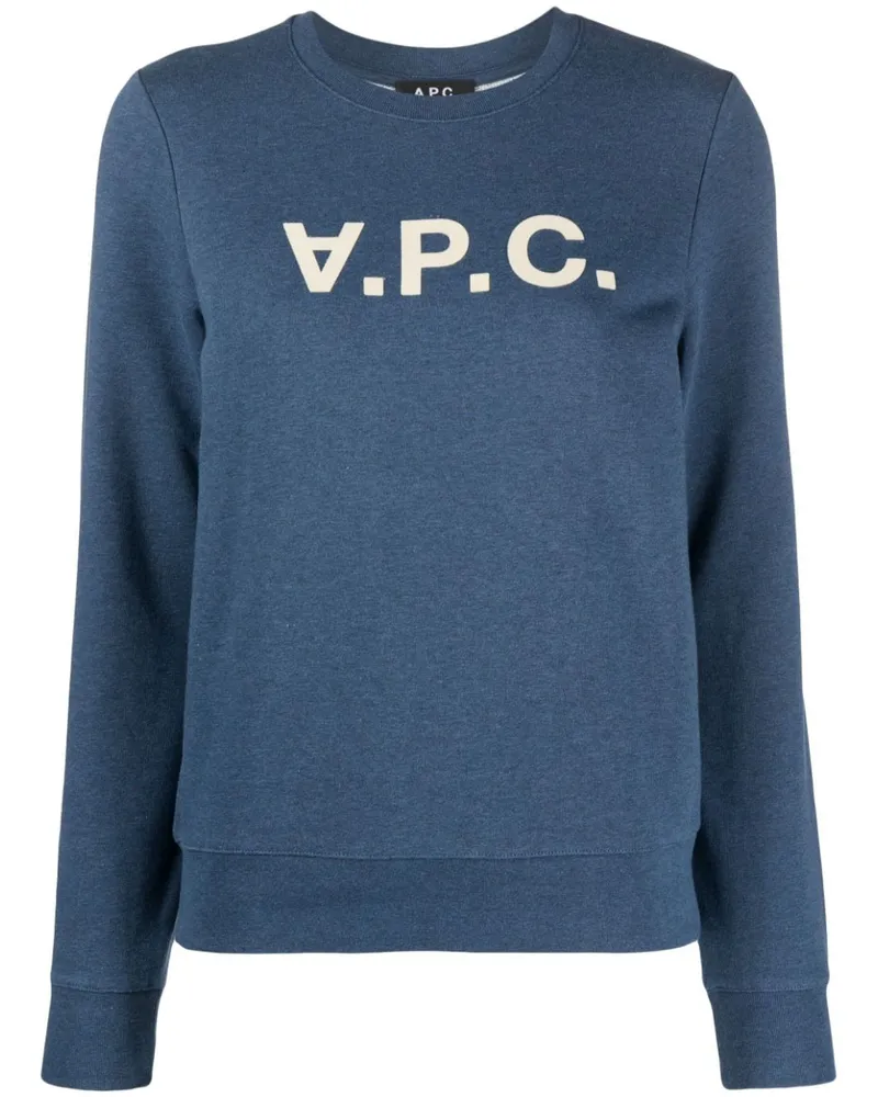 A.P.C. Viva Sweatshirt mit Logo Blau